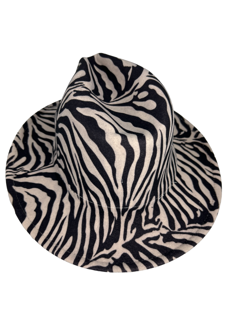 Zebra Print Black Cowboy Hat Zebra Print Cowboy Hat w/ Rhinestone String - Glitz & Ears  main image 3