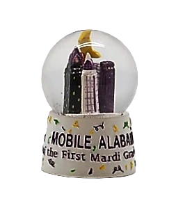 Mobile Mardi Gras Mini Glitter Snow Globe