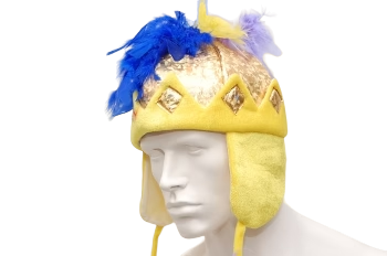 Gold Hat with Feathers