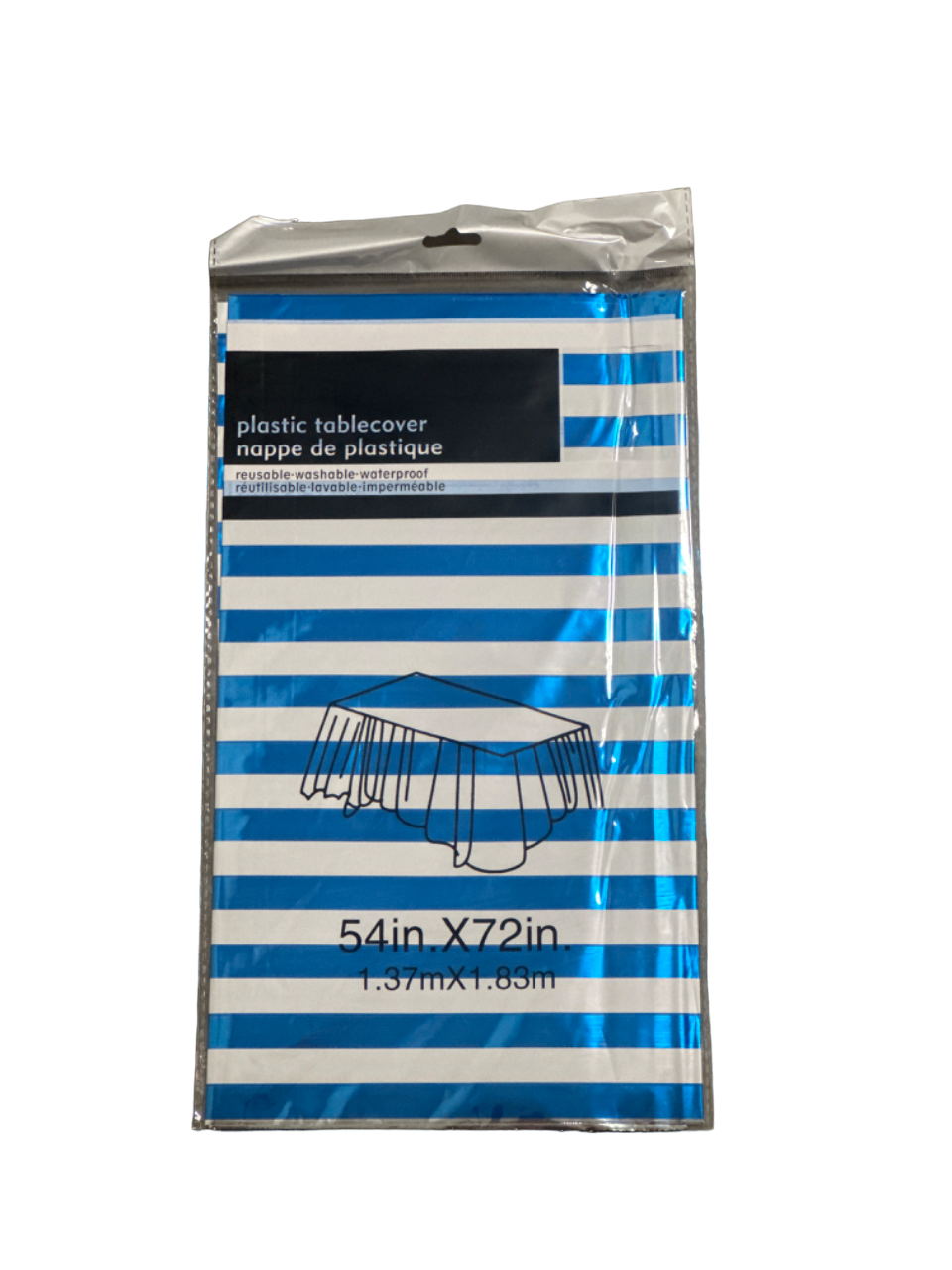 Blue and White Stripped Table Cover