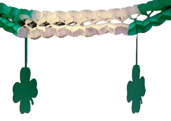 Green and White Garland with Shamrocks