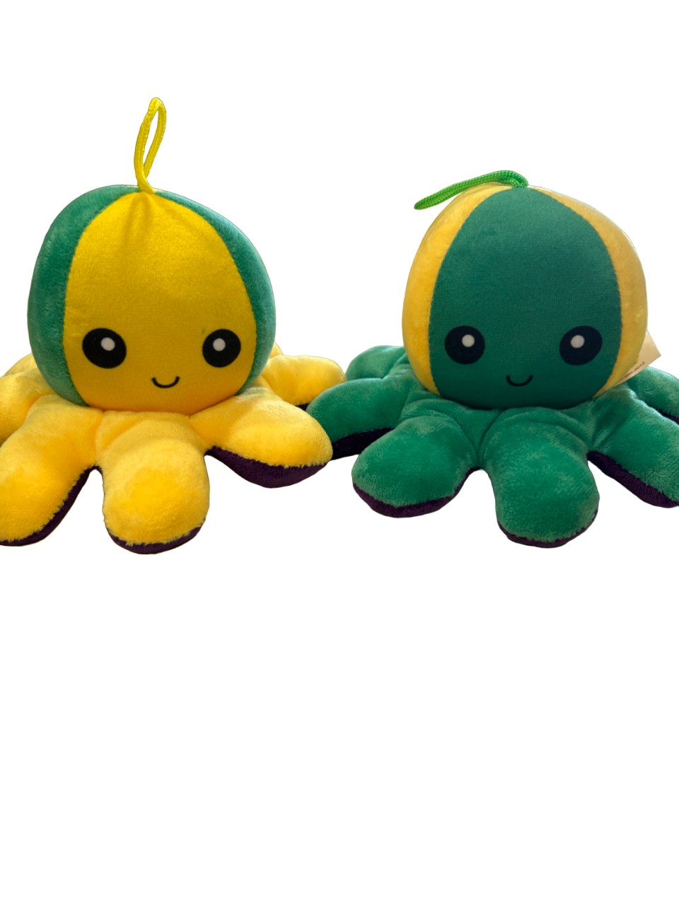 Purple, Green and Gold Mixed Plush Animals