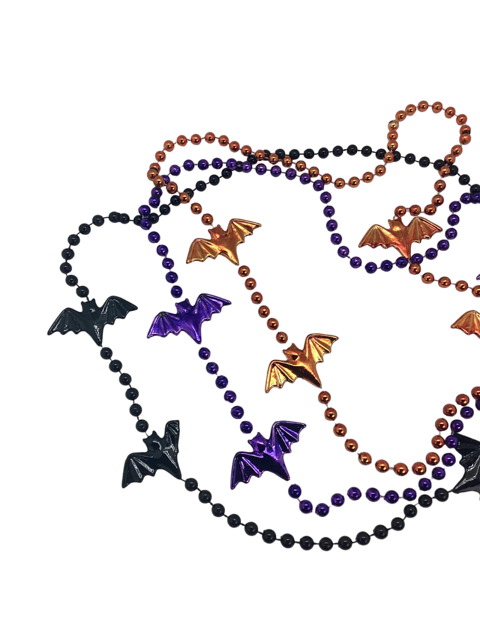 36" Bat Beads purple, black, and orange