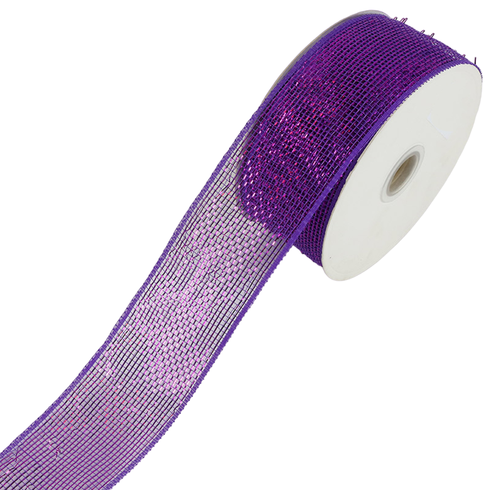 2.5" x 25yds Purple Mesh Ribbon