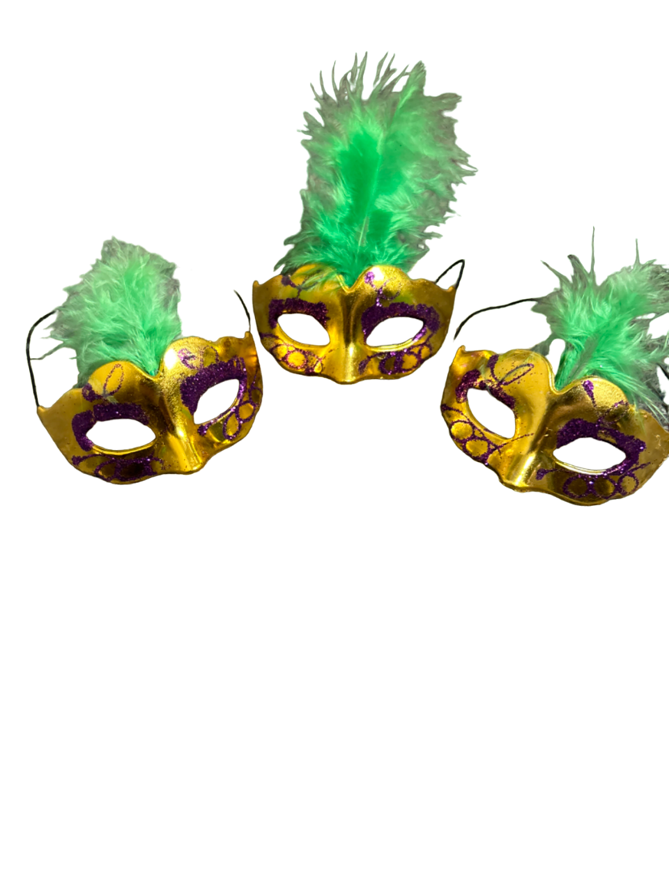 Purple Green and Gold Mini Mask dz