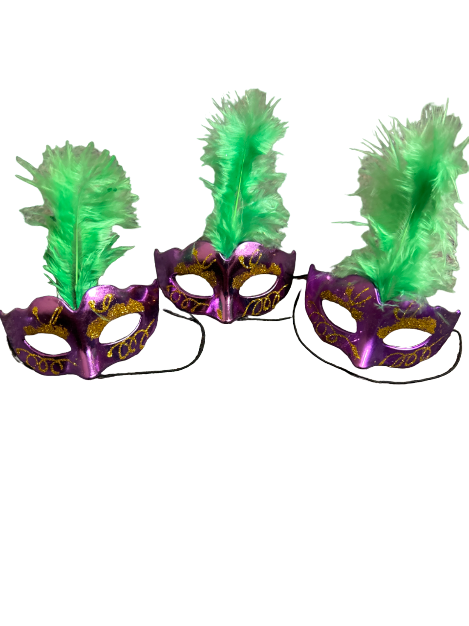 Purple Green and Gold Mini Mask dz