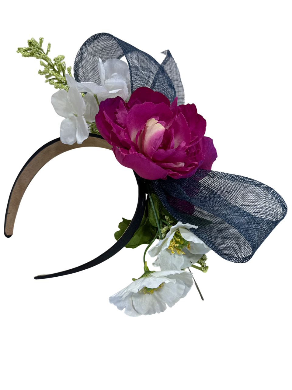 New. 
Bespoke mixed floral headpiece, headband, fascinator. Multicolor Floral Fascinator - Etsy main image 2