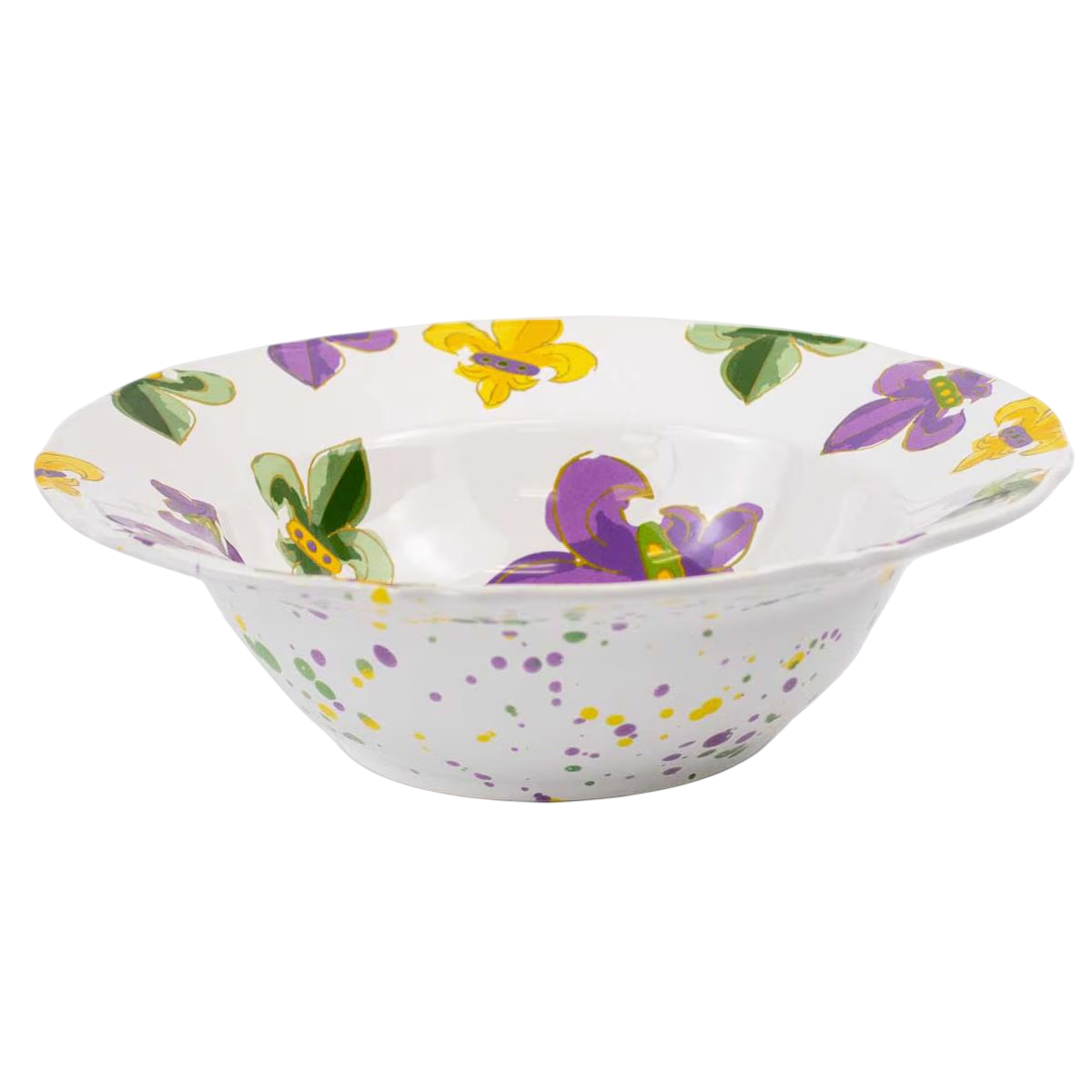 12" X 12" X 3.5" Mardi Gras Fleur de Lis Bowl