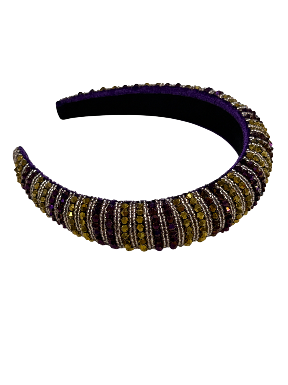 Purple & Gold Stoned Headband