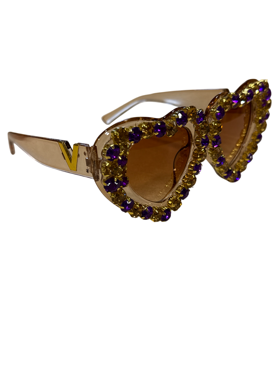 Purple/Gold Heart Sunglasses