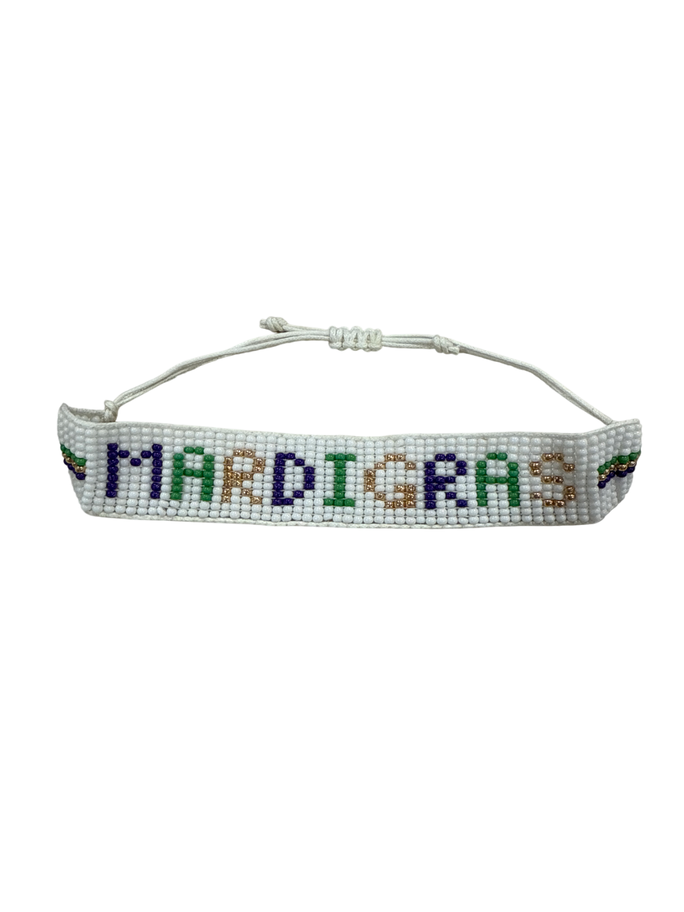 Mardi Gras Pull Tie Bracelet
