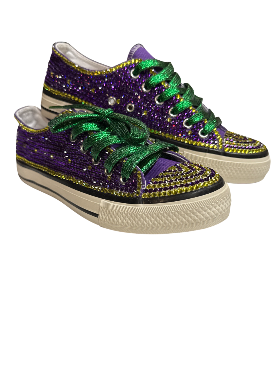 Purple, Green, & Gold Stone Sneakers