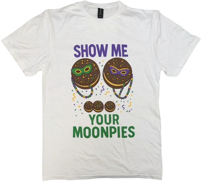 White Show Me Mardi Gras Tee