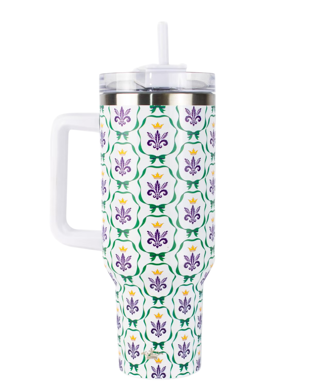 40oz Mardi Gras Bow Tumbler