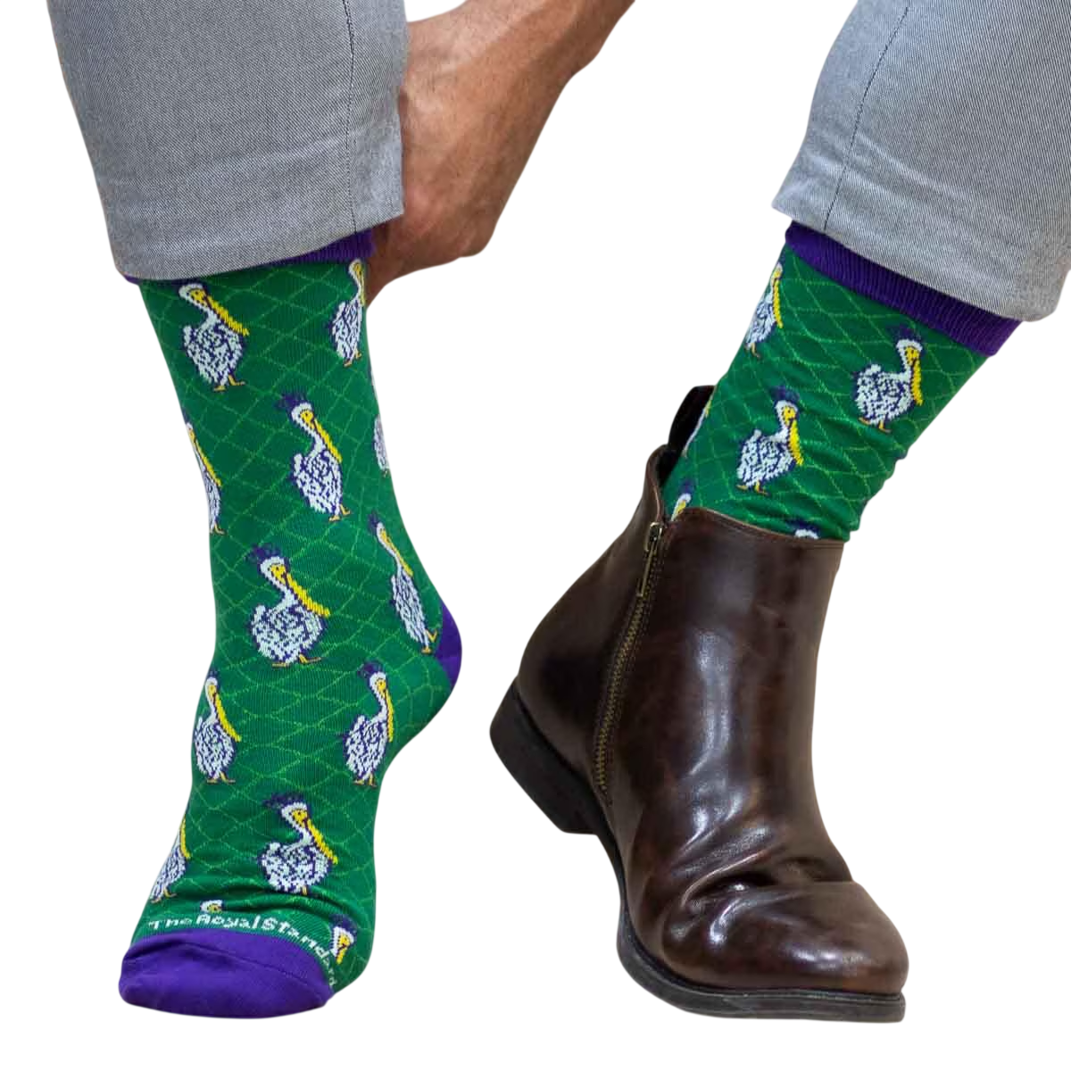 Mardi Gras Pelican Socks