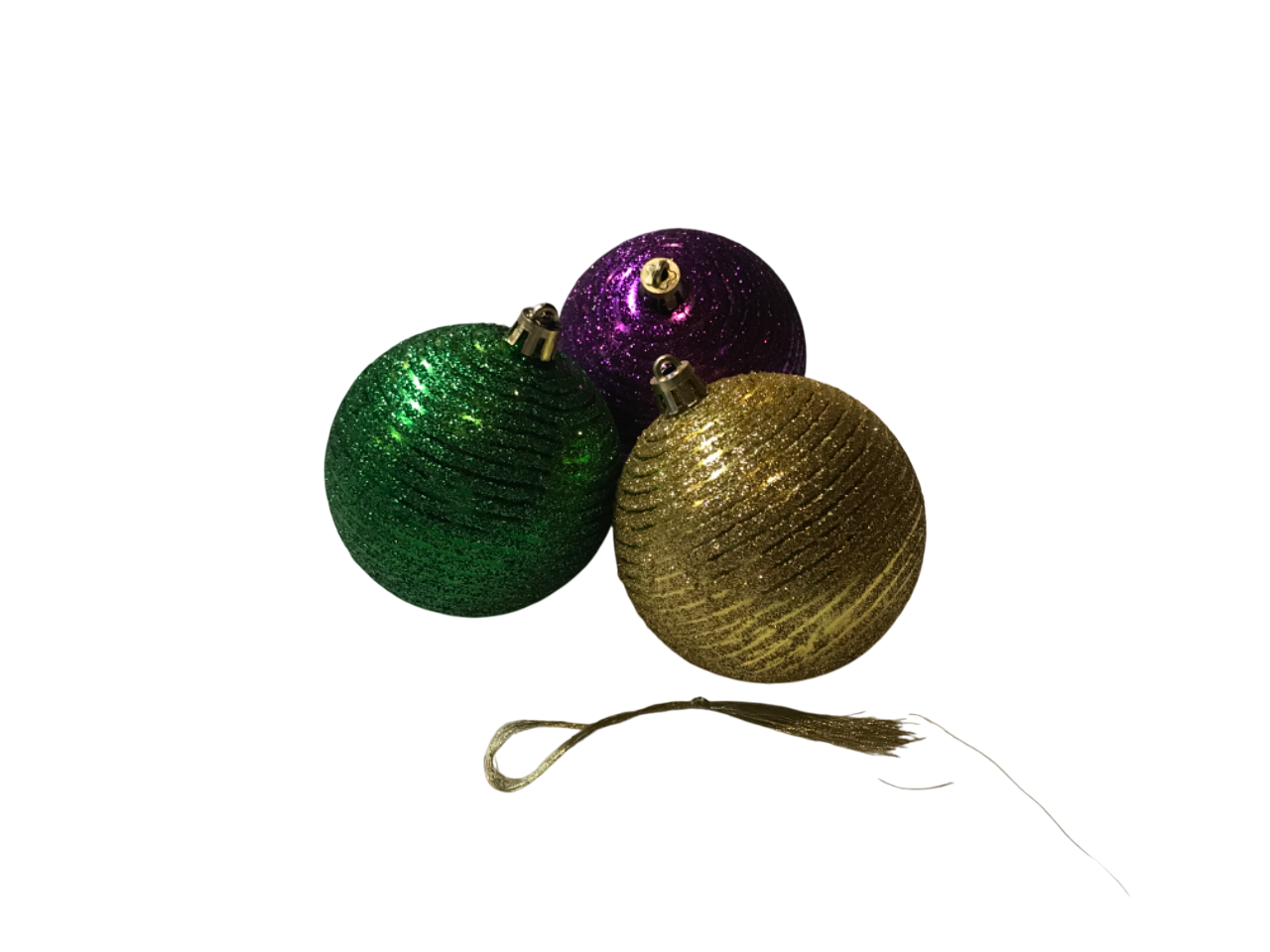 3" 3pc PGG Glitter Ornaments