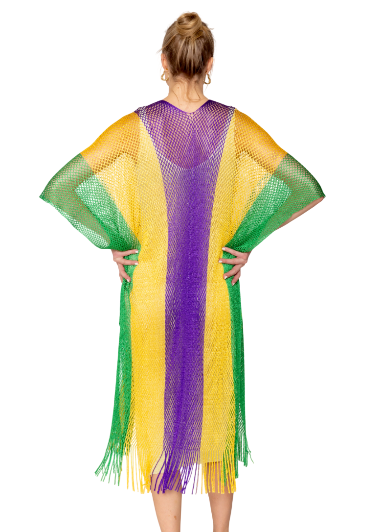 Mardi Gras Mesh Kimono