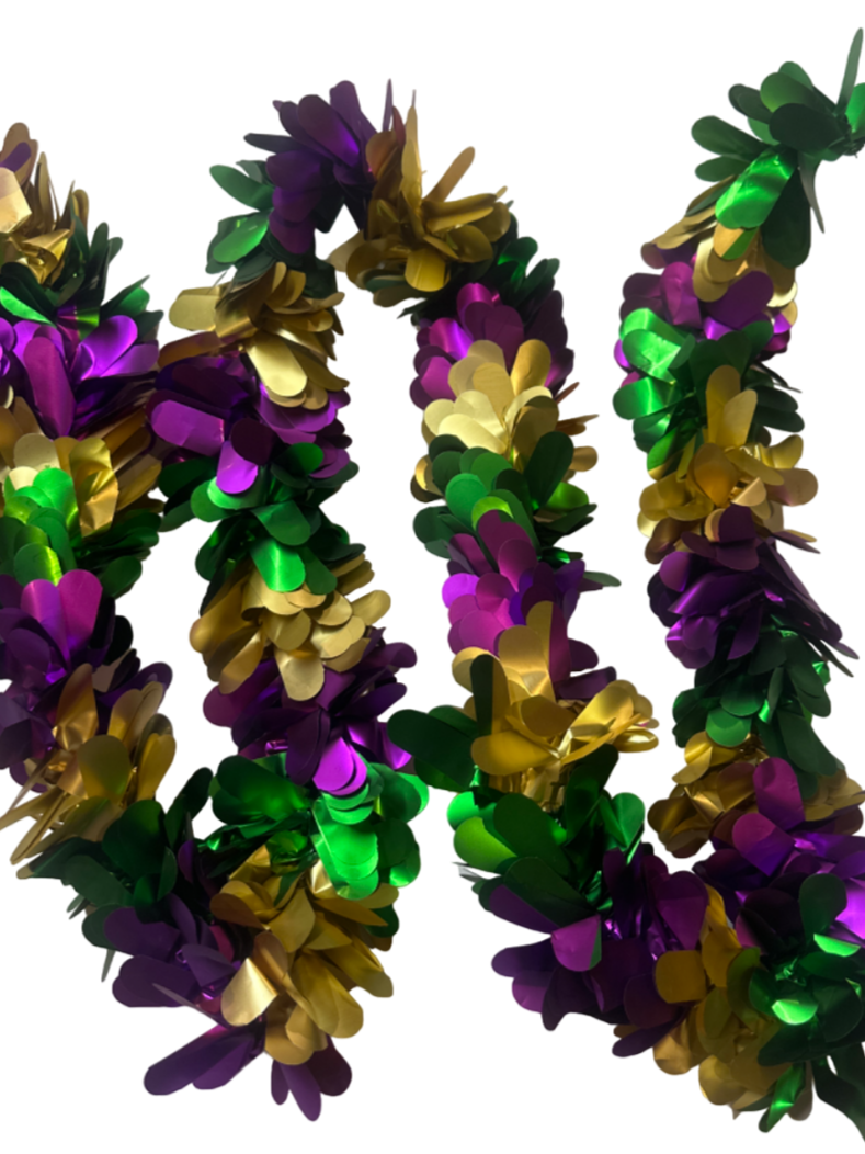 9' Purple, Green, and Gold Matte Wire Tinsel