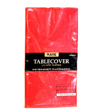 Red Plastic Rectangle Tablecover 