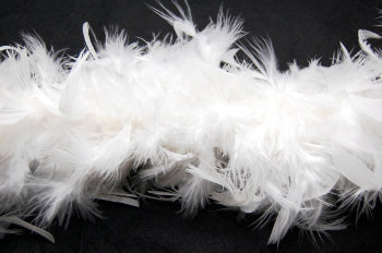 7-8in Wide 6ft Long 45 grams Chandelle Boa White with Mardi Gras Tips