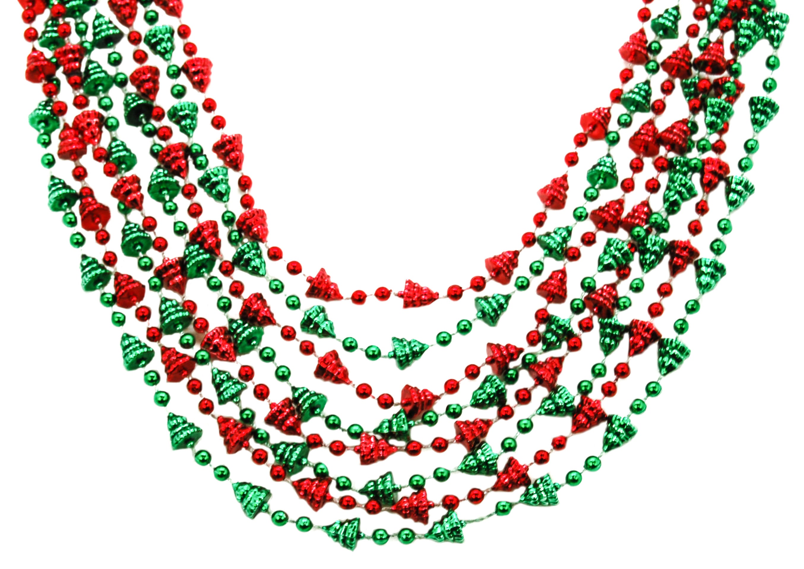 Red and Green Mini Christmas Tree Beads
