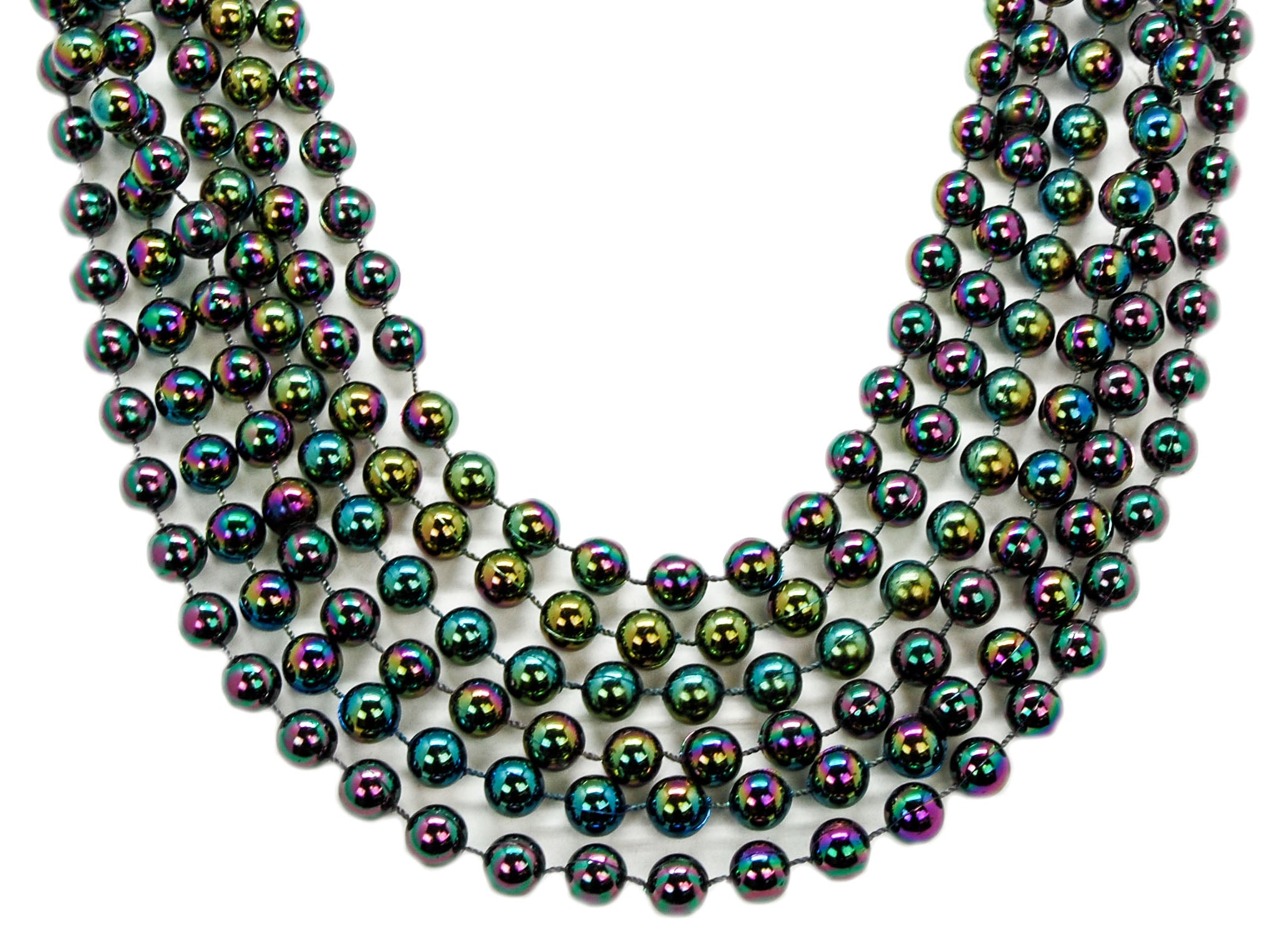 48" 12mm Round Black Bead