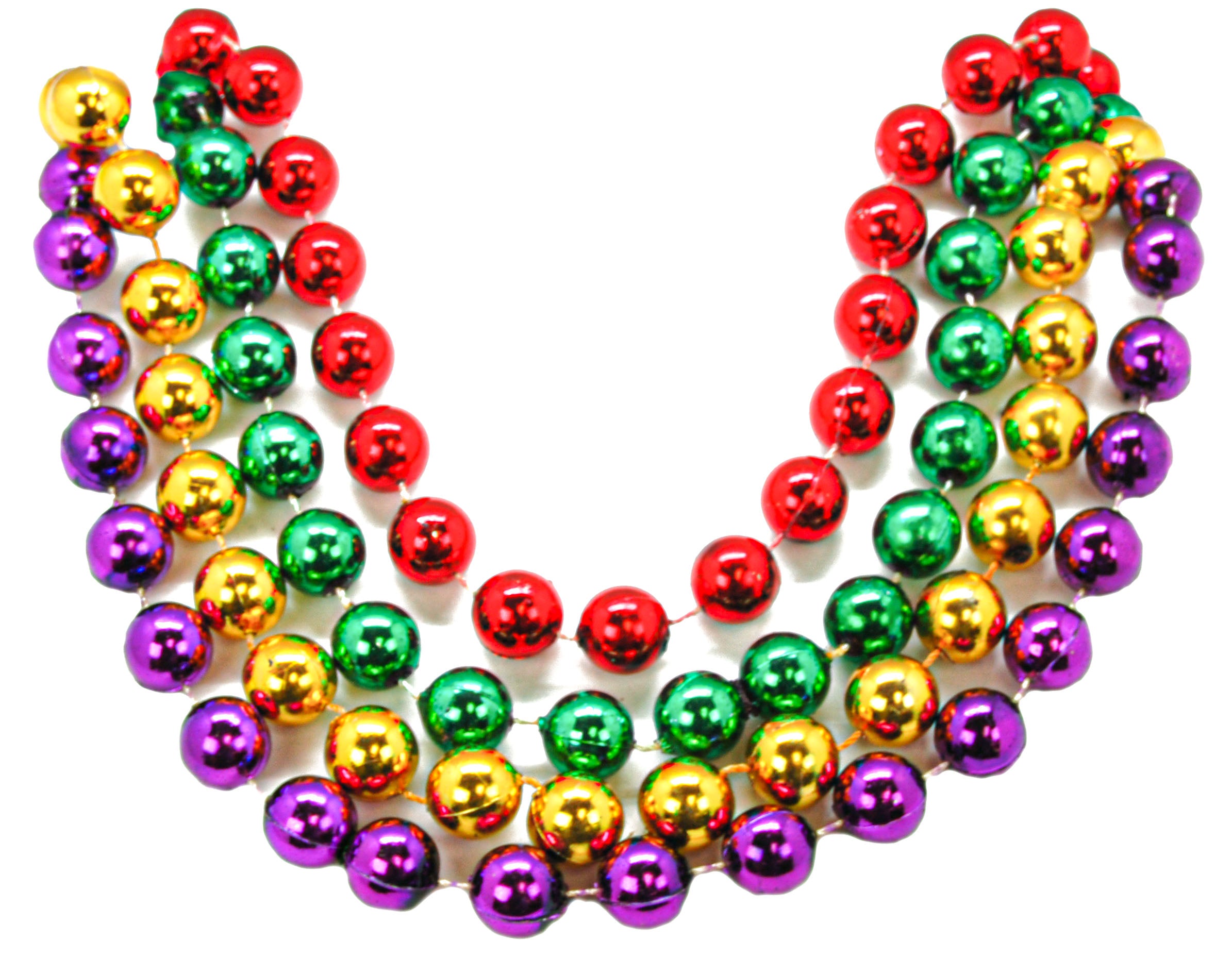 Mardi Gras Bead Faceted 33 Necklaces