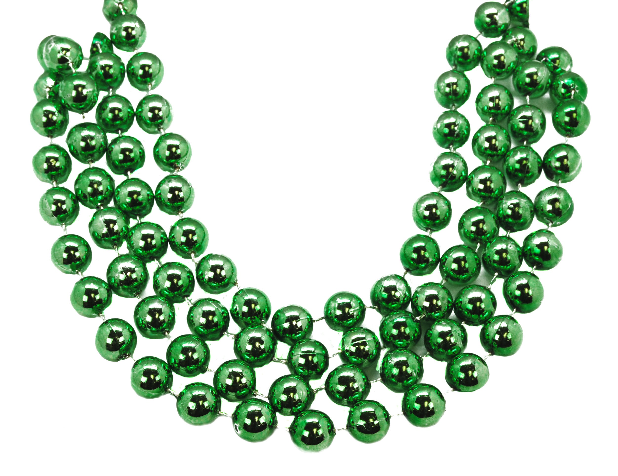 48" 18mm Round Beads Green