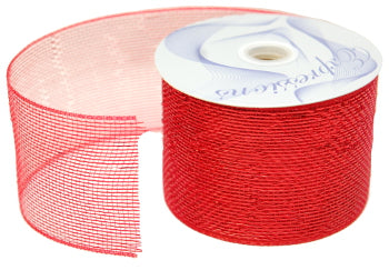 Metallic Red Mesh Ribbon (4 Inch Wide)