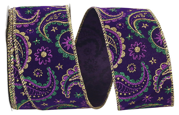 PGG 2.5" x 10yd Paisley Velvet Ribbon
