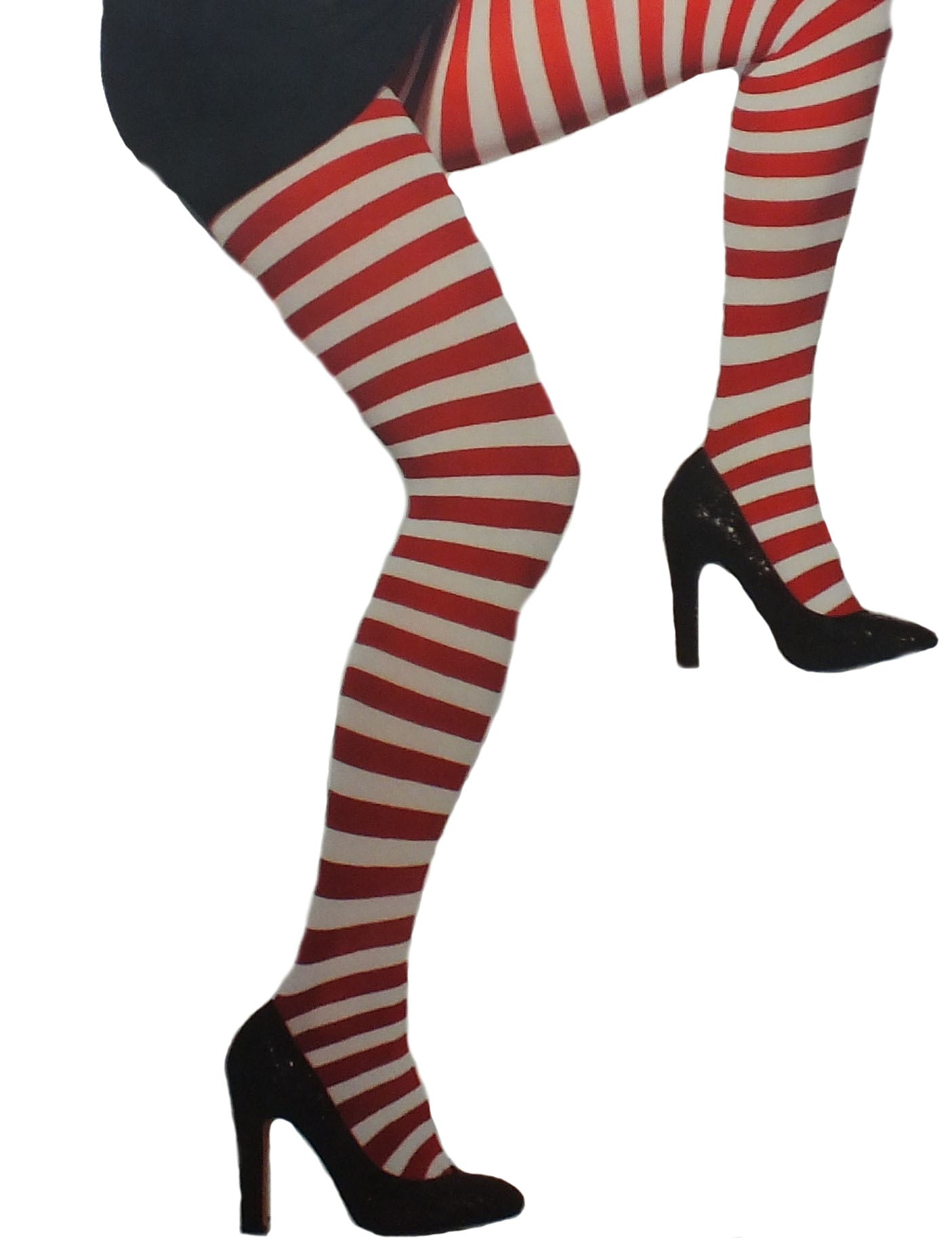 Red & White Striped Tights