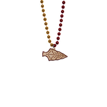 36" Burgundy and Gold Arrowhead Bead