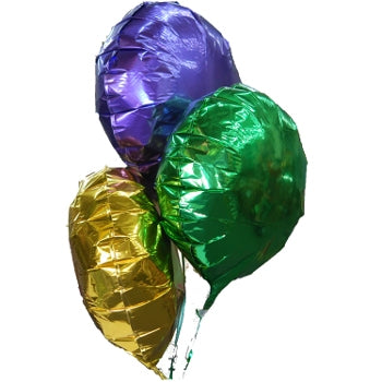 18" Purple, Green & Gold Foil Balloons