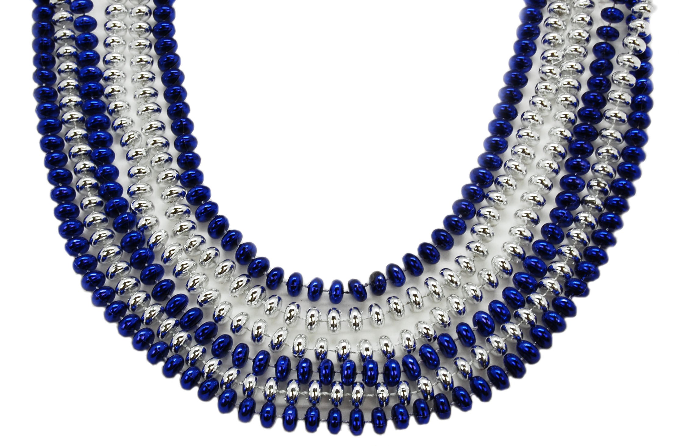 42" 10mm Abacus Beads Blue and Silver