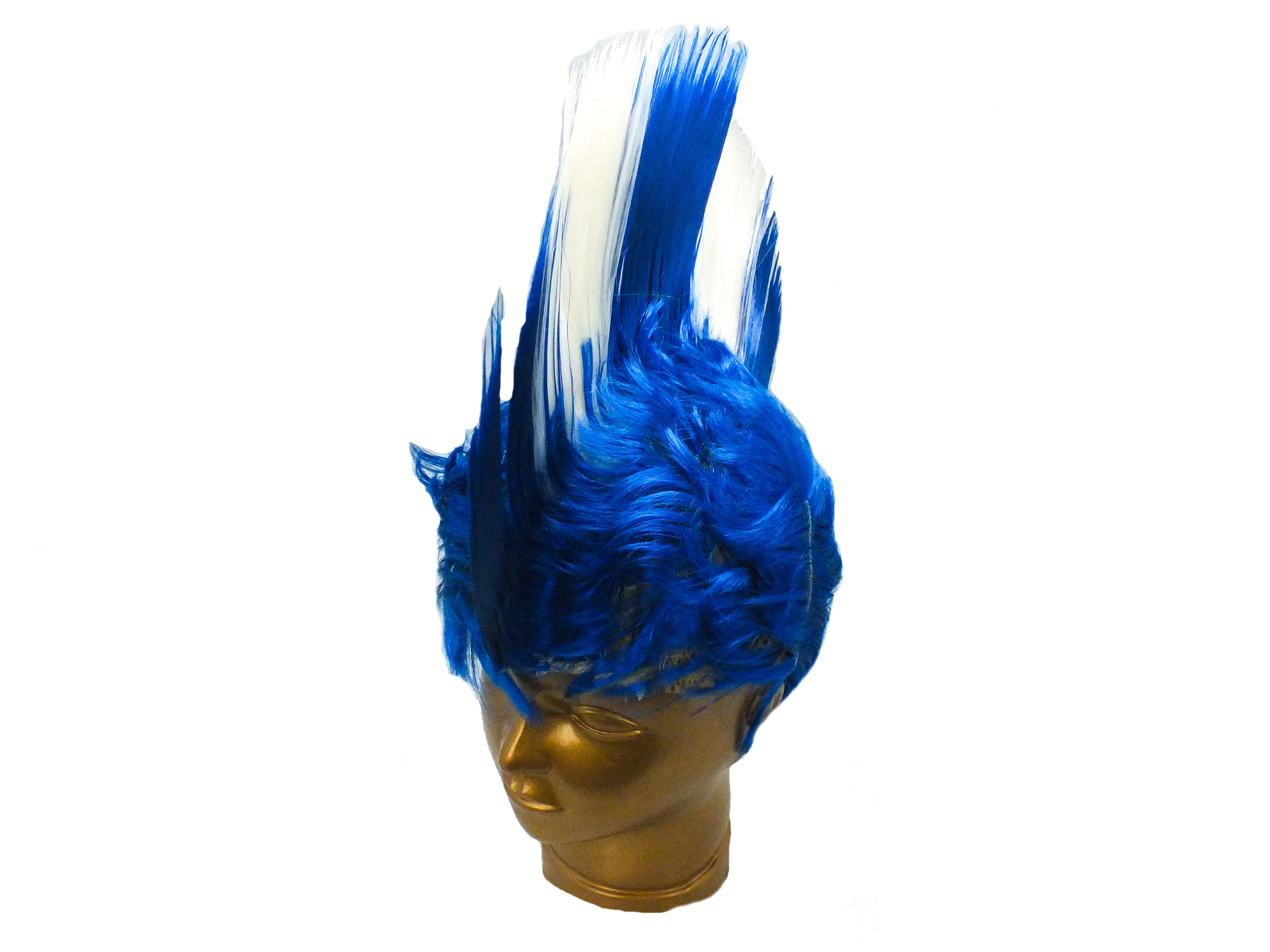 Blue White Mohawk Wig