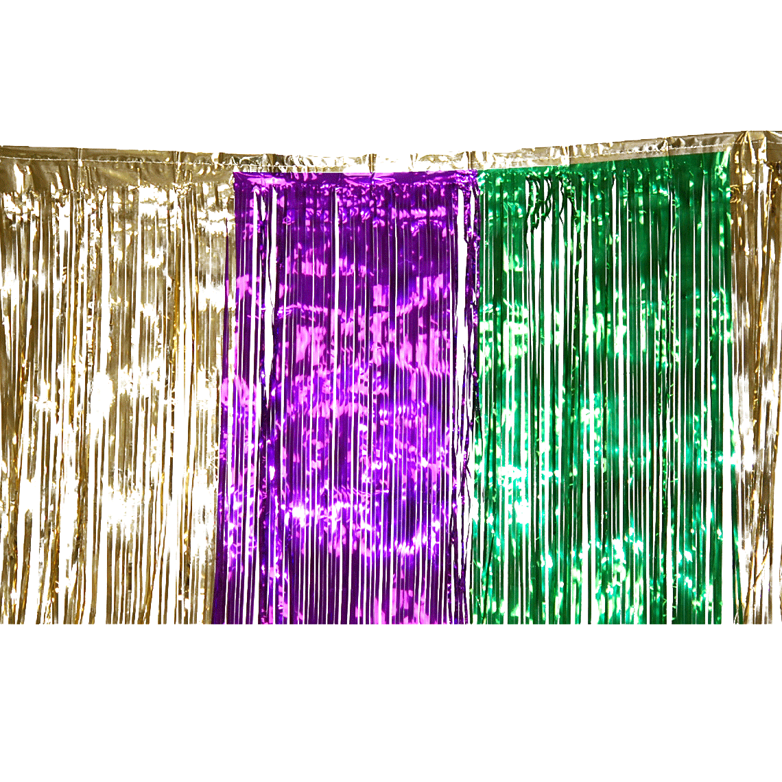 29in x 14ft Three Layers Purple/Green/Gold Mardi Gras Fringe