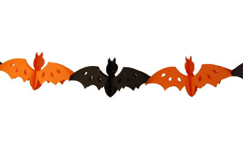 Orange and Black Bat Tissue Garland