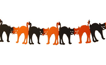 Orange and Black Cat Tissue Garland