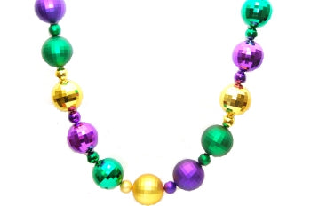 9' 100mm Mardi Gras Bead Garland
