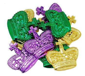 2" Purple, Green, and Gold Crown Coins