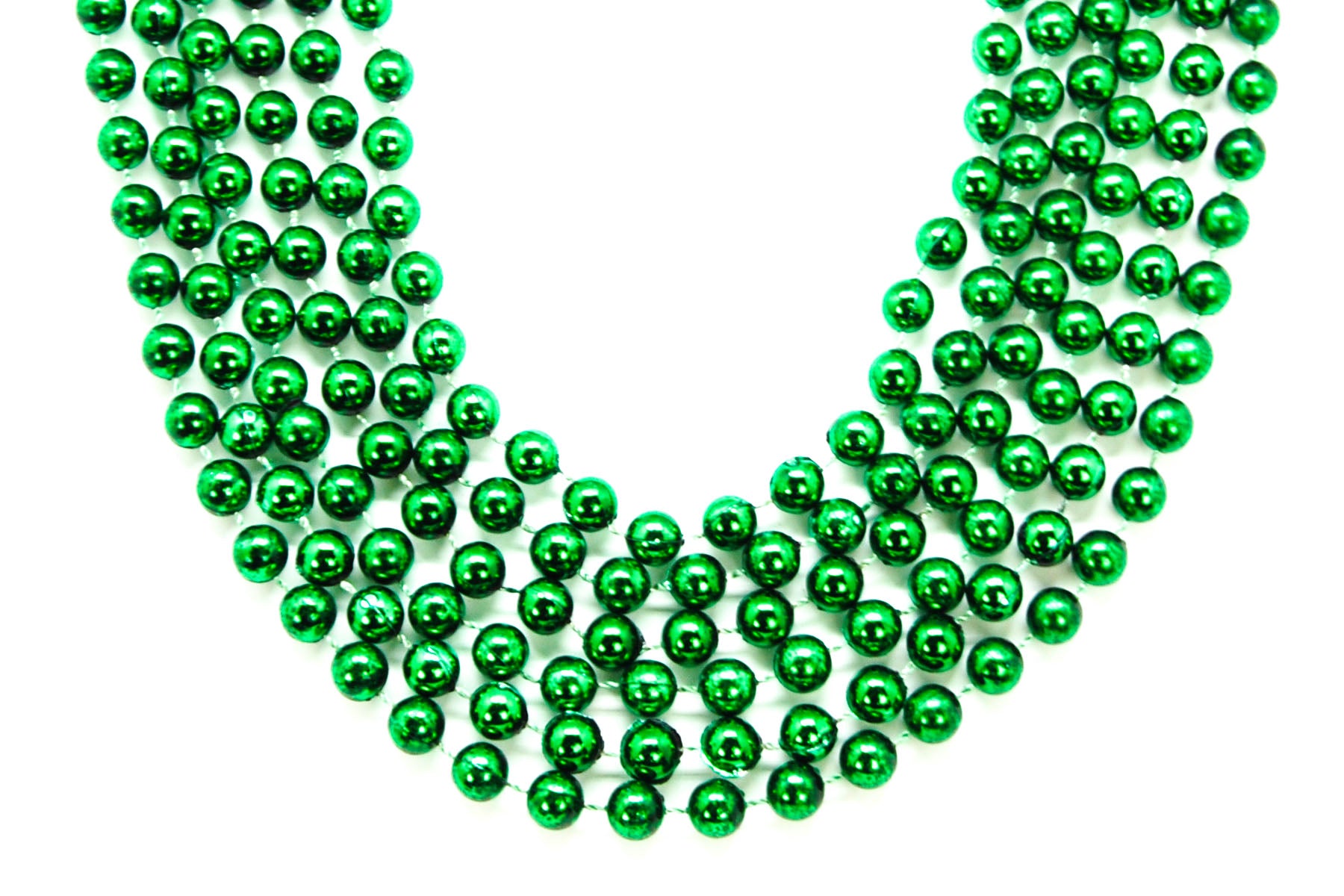 42" 10mm Round Green Beads