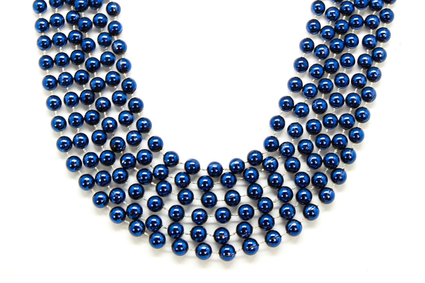 42" 10mm Round Navy Blue Beads