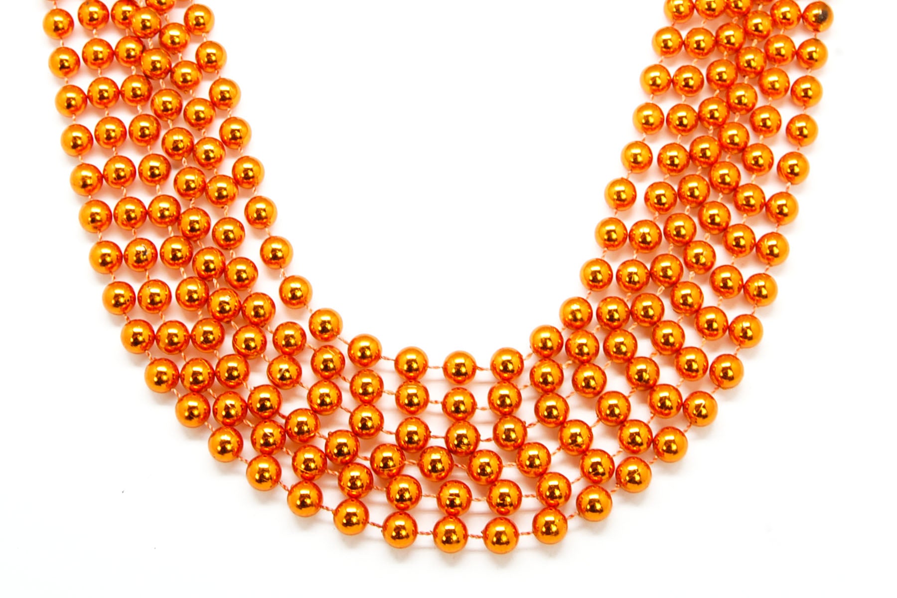 42" 10mm Round Orange Beads