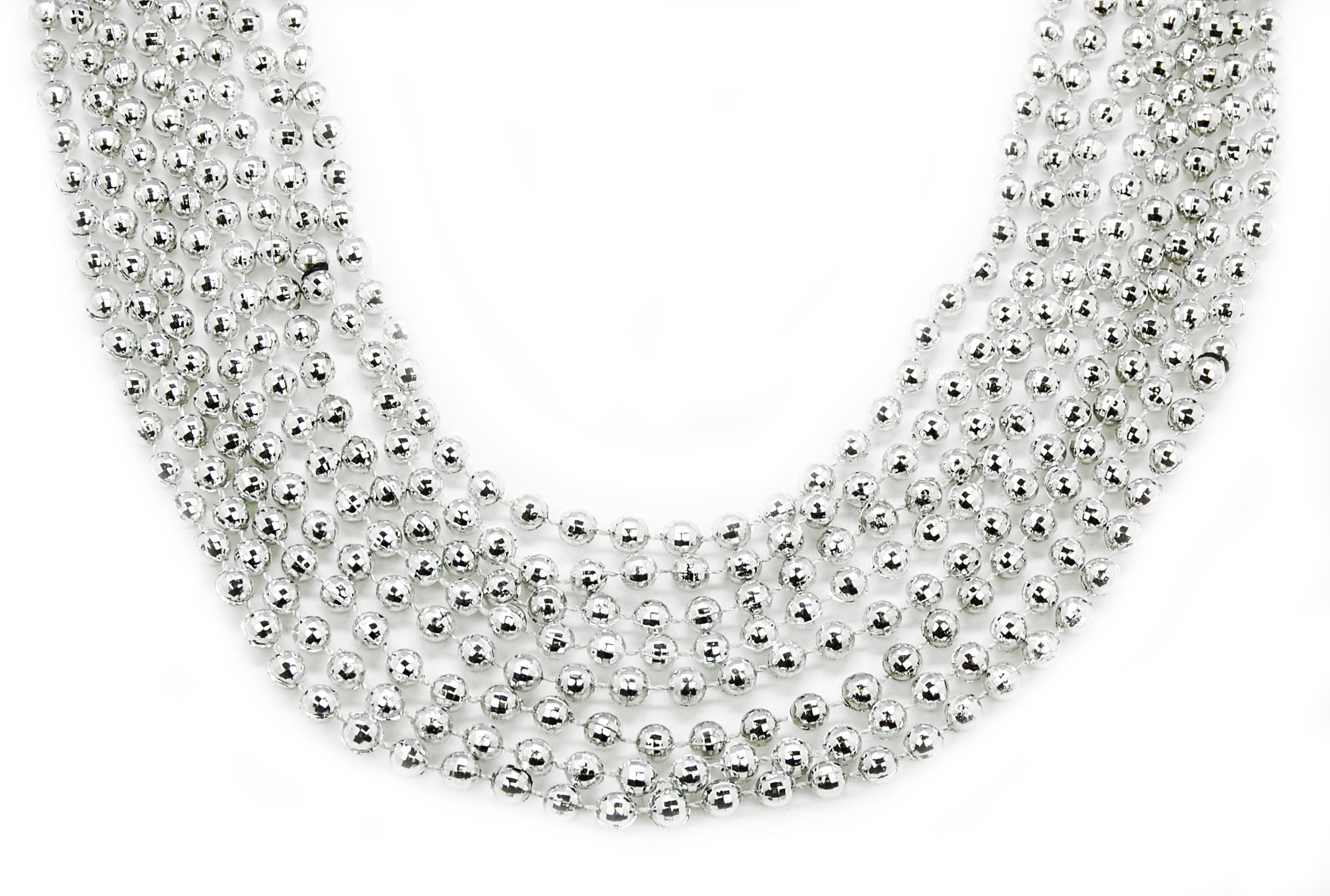 33" 7mm Global Beads Silver