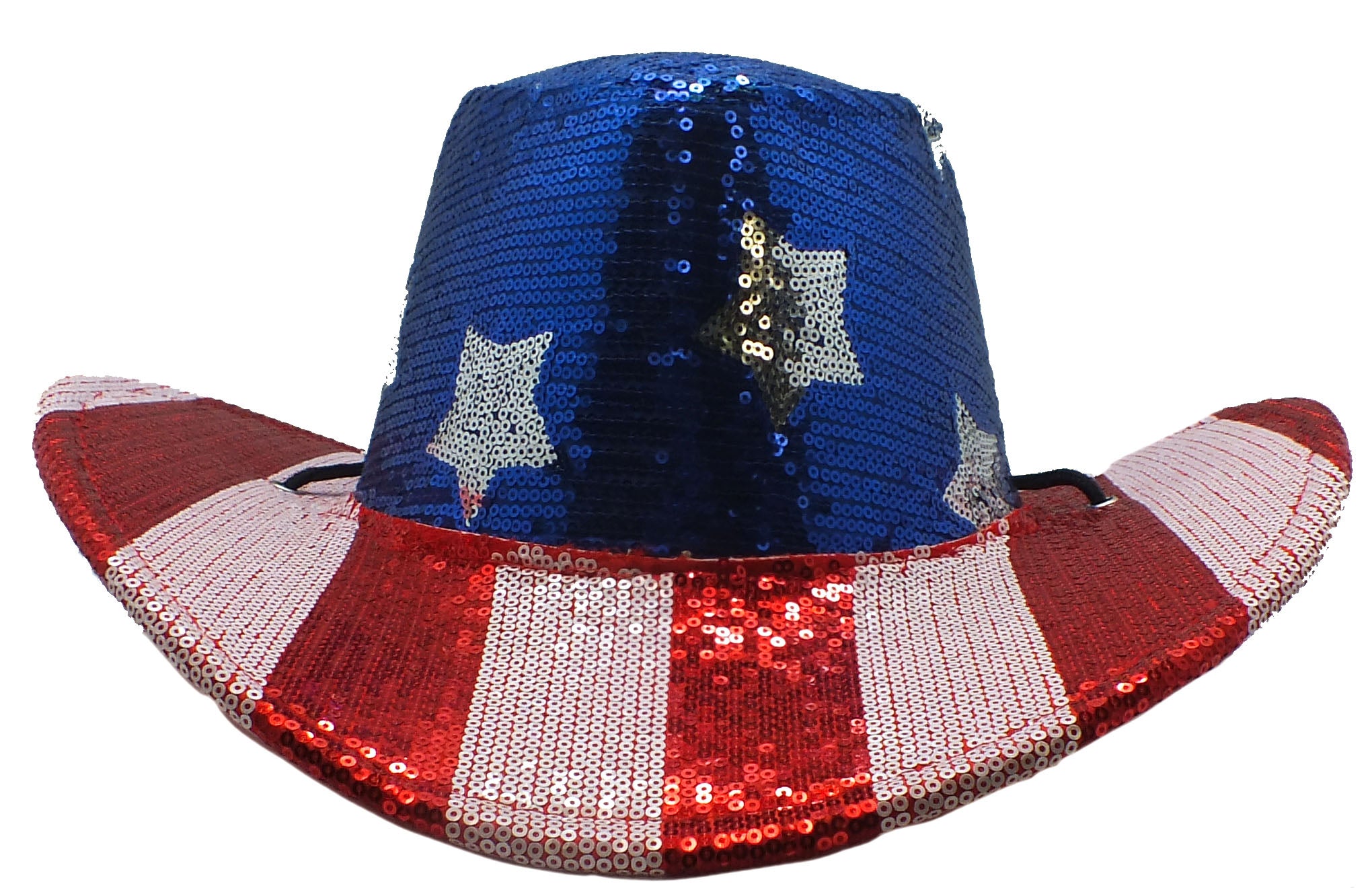 Sequin Red, Blue & Silver Cowboy Hat