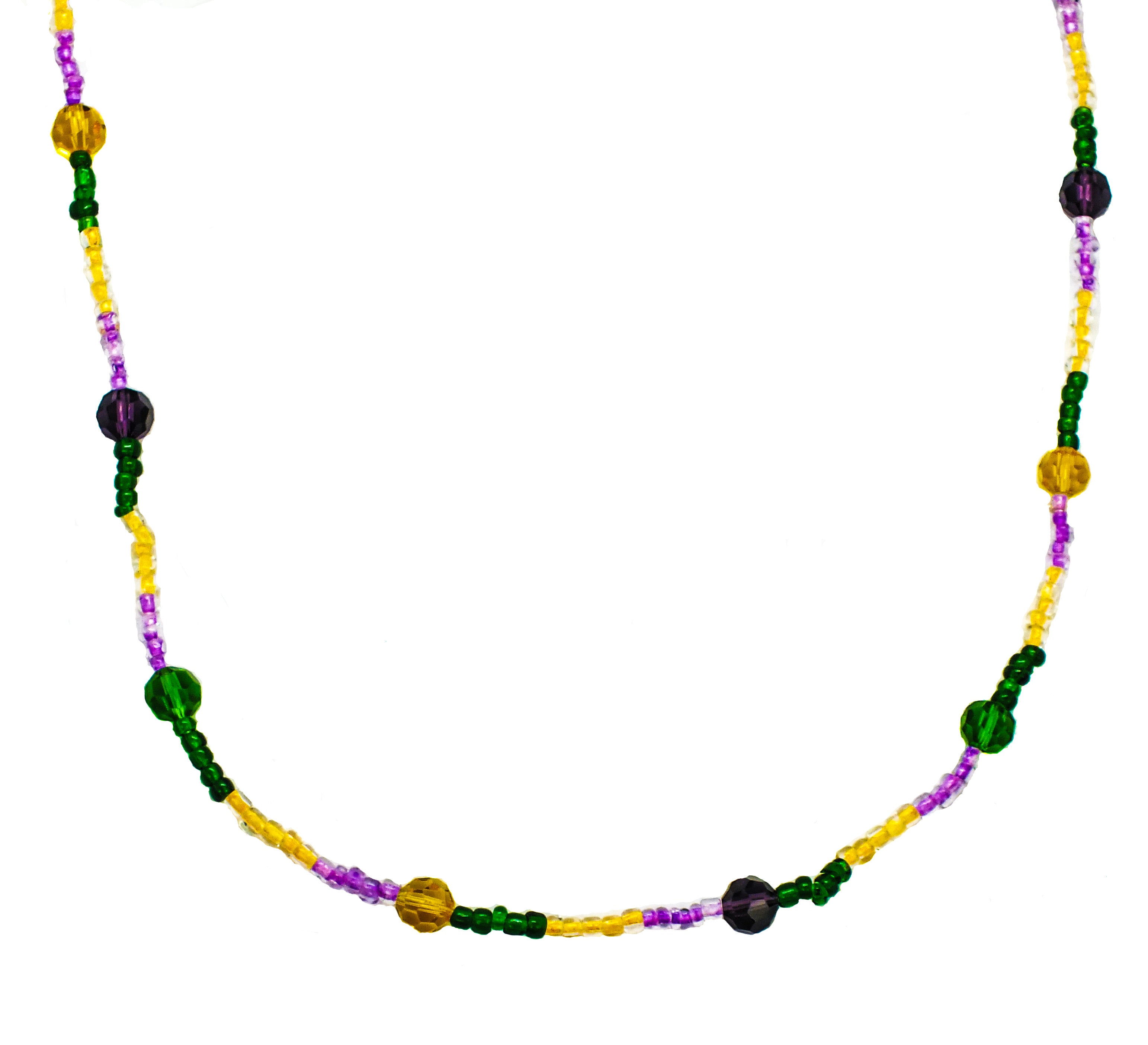 Purple Green and Gold Glass Beads 