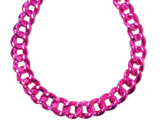 Large Hot Pink Chain Beads