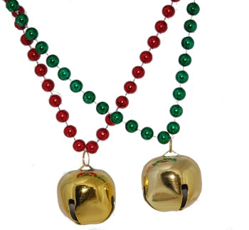 33" Red and Green Jingle Bell Beads
