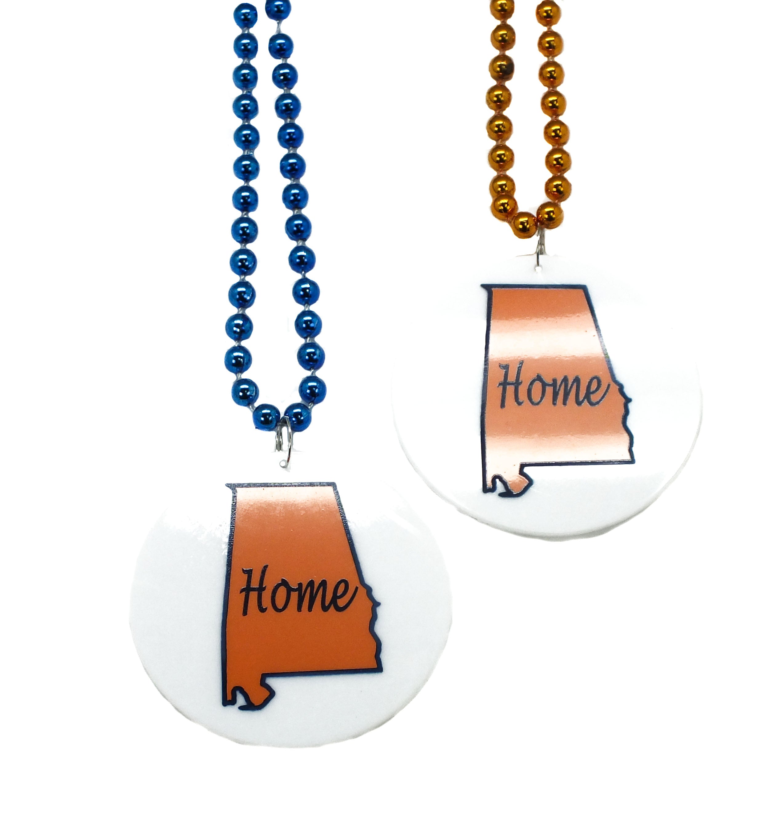 33" Orange and Blue State of Alabama Bead