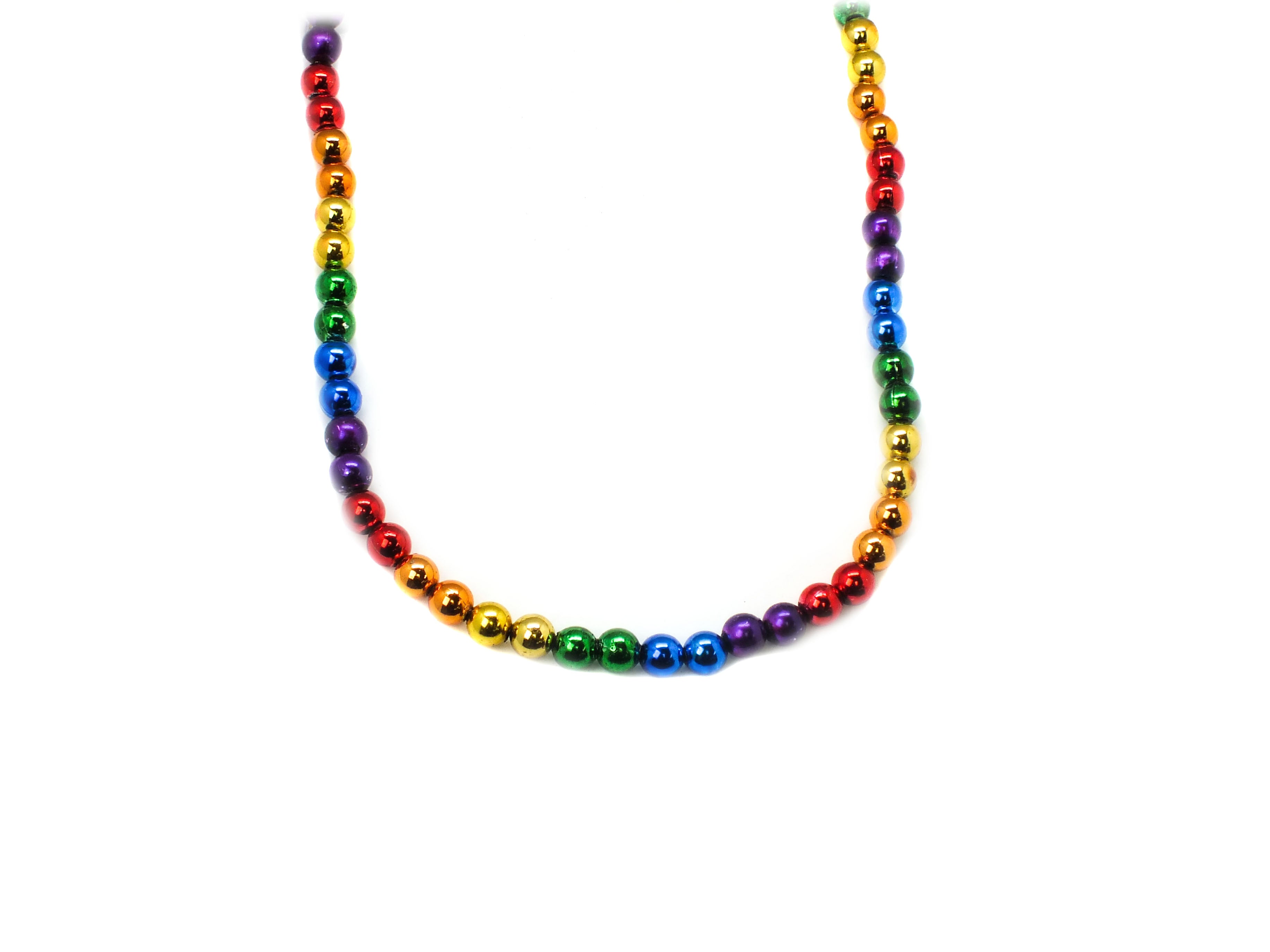 42" 12mm Round Rainbow Sectional Bead